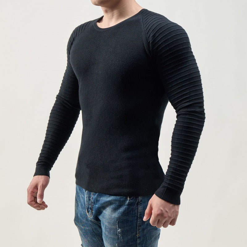 Herren Langärmliges T-Shirt mit modernen Rippstrukturen und körperbetonter Passform Krohn-e