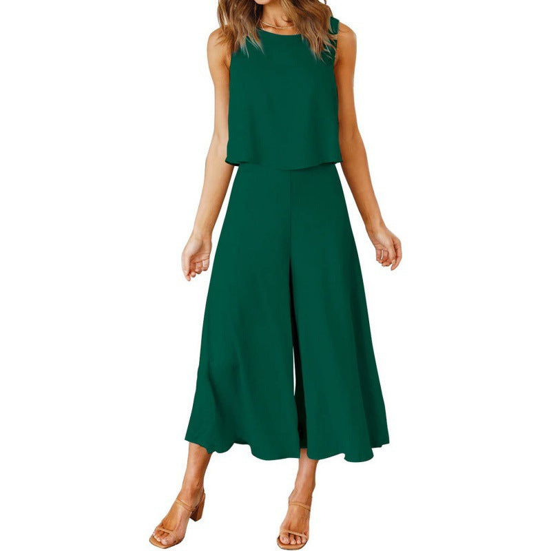 Damen Jumpsuit mit fließendem Schnitt und weitem Bein Krohn-e