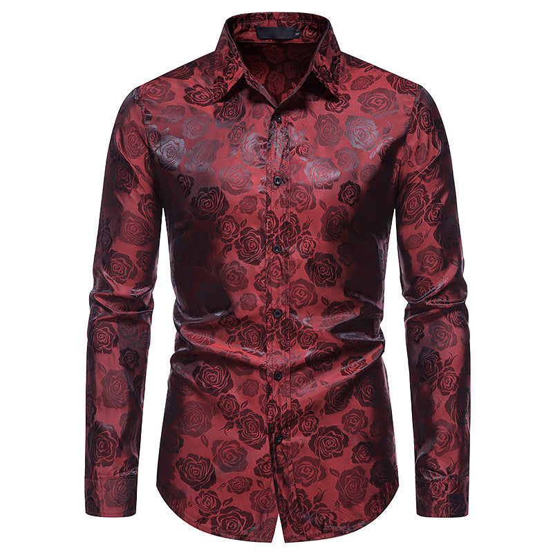 Herren Hemd mit floralen Prägungen und elegantem Glanz Krohn-e