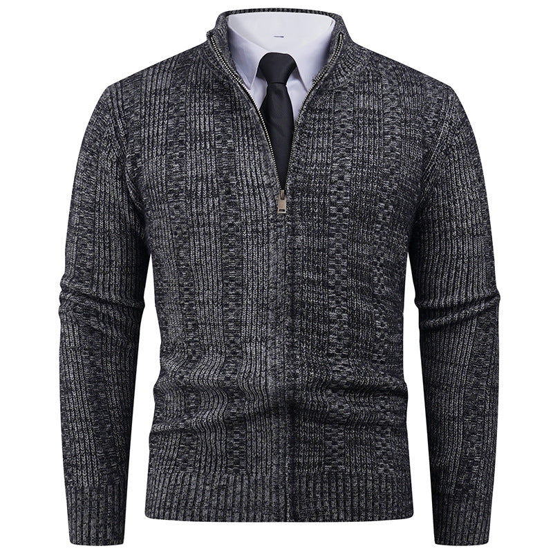Herren Strickjacke mit modernem Reißverschluss und Zopfmuster Krohn-e