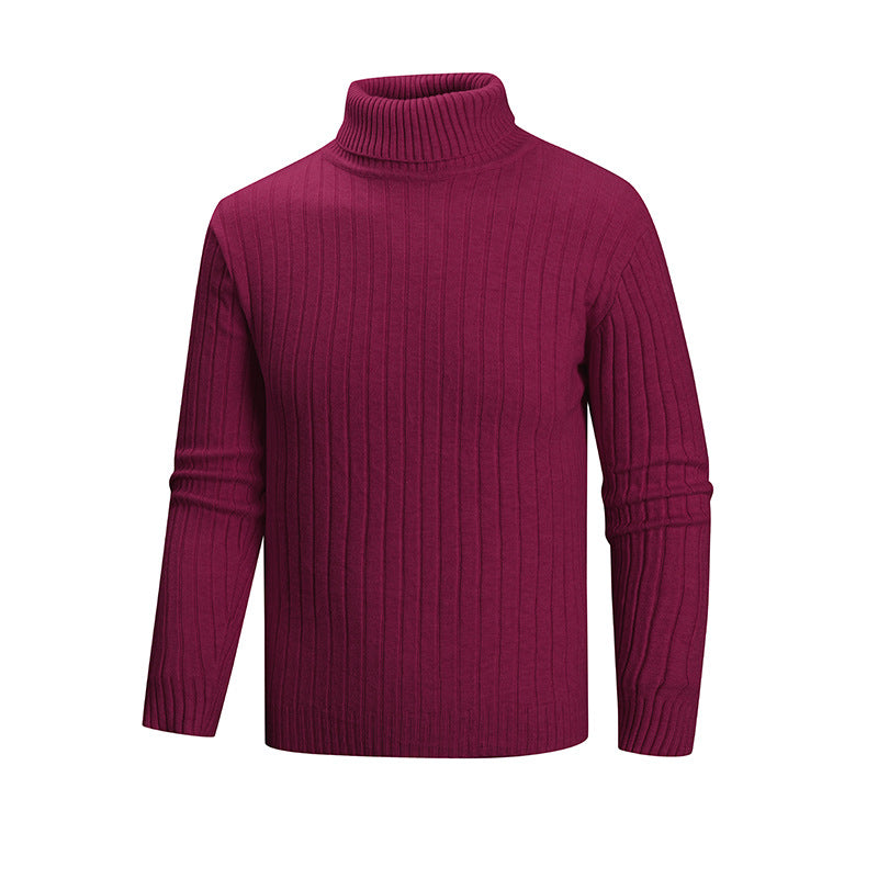 Herren eleganter Pullover mit hohem Kragen und feiner Rippenstruktur Krohn-e