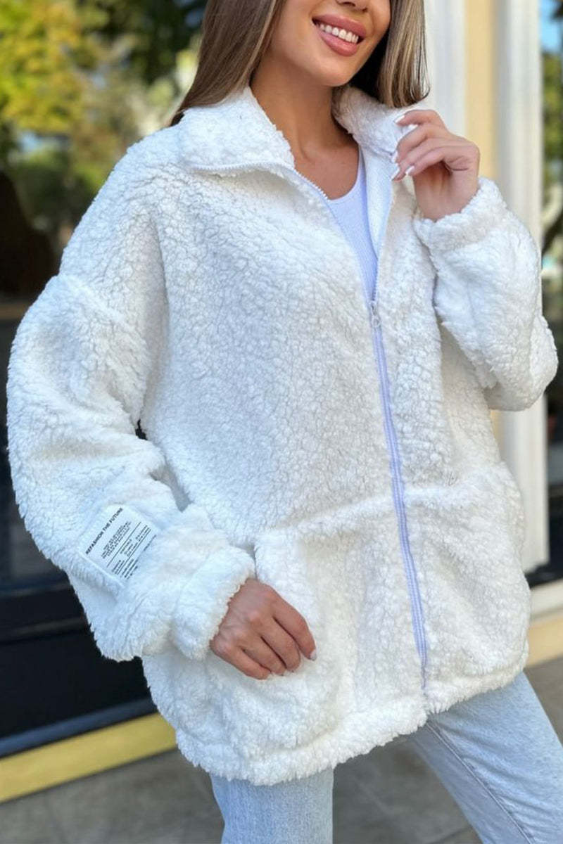 Damen Kuschelige Fleecejacke mit praktischen Taschen und hohen Kragen Krohn-e