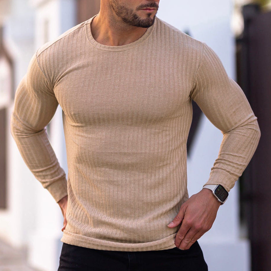 Herren Langarmshirt mit feiner Rippenstruktur Krohn-e