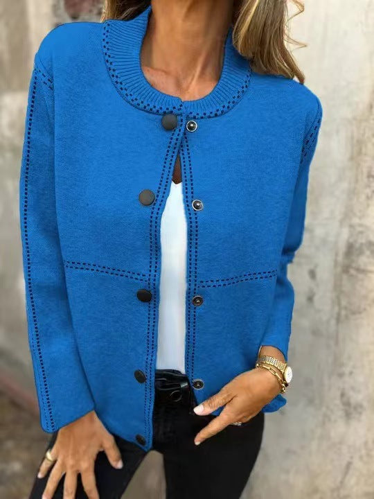 Damen Strickjacke mit Knopfleiste und edler Halslinie Krohn-e