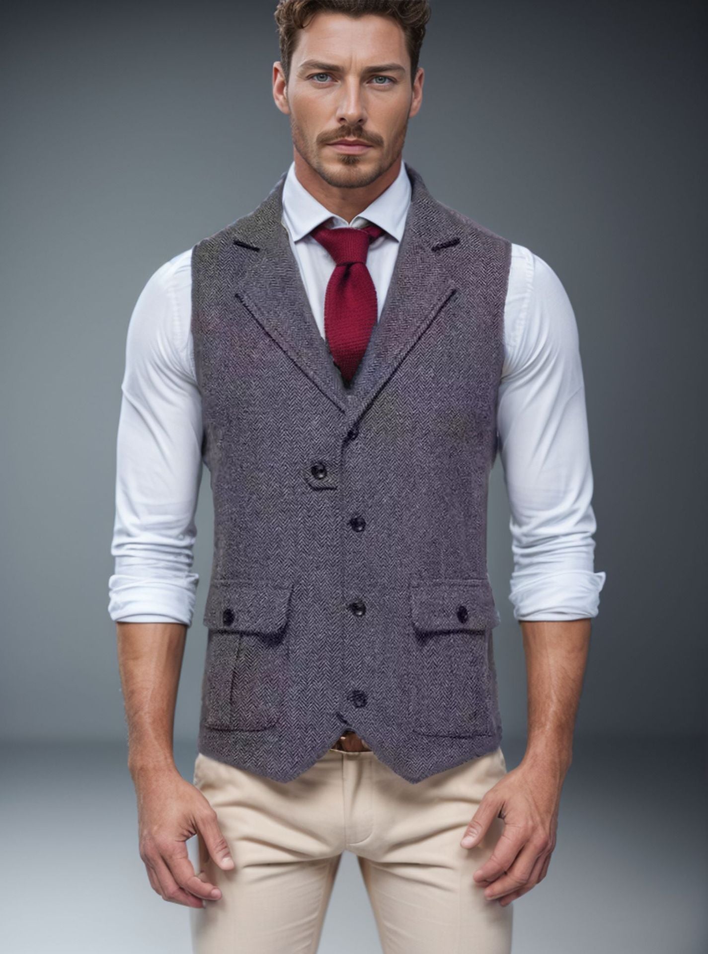 Herren Weste im klassischen Herringbone-Design Krohn-e