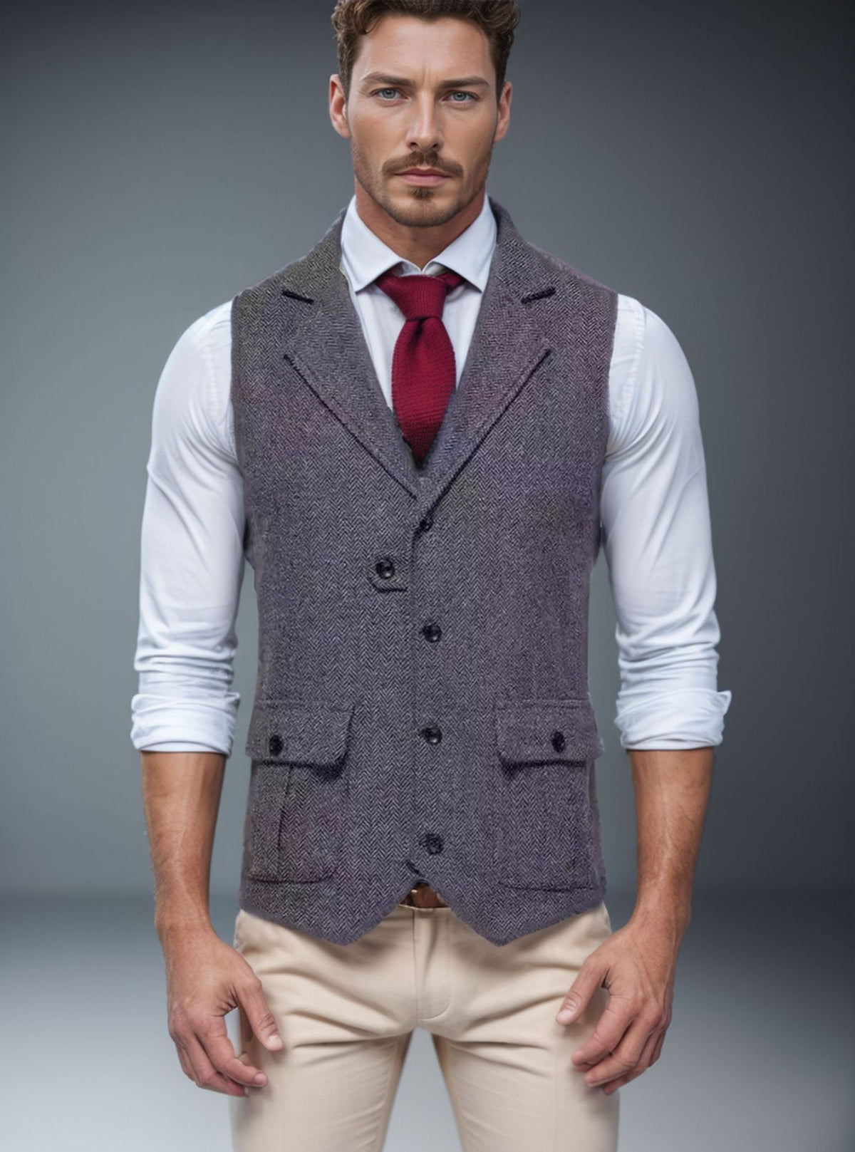 Herren Weste im klassischen Herringbone-Design Krohn-e