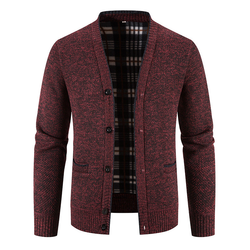 Herren feine Strickjacke mit einzigartigem Rautenmuster Krohn-e