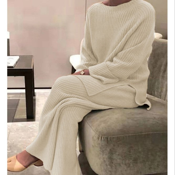 Damen gemütlicher Strickanzug im modernen Rippdesign Krohn-e