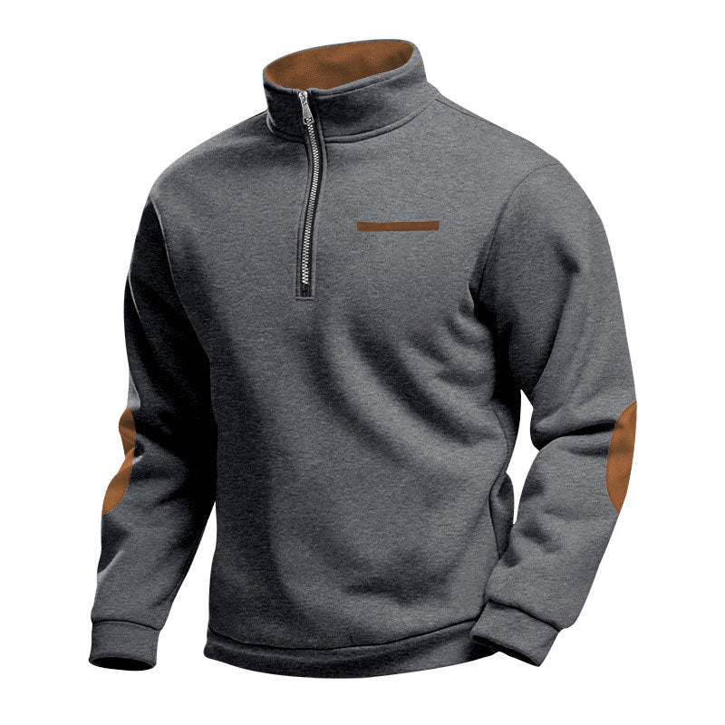 Herren Hochwertiges Sweatshirt mit Stehkragen und Reißverschluss Krohn-e
