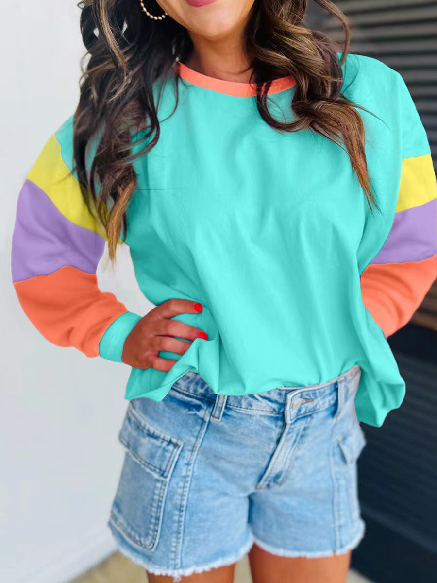 Damen lässiger Sweatshirt mit kontrastierenden Ärmeln Krohn-e