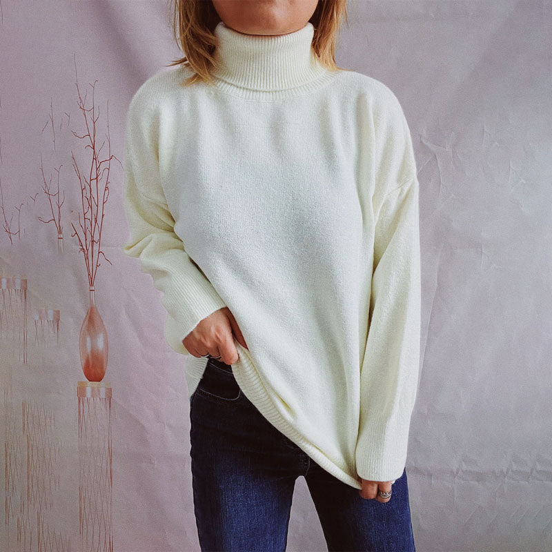 Krohn-e | Einfarbiger Warmer Strickpullover Für Alltag