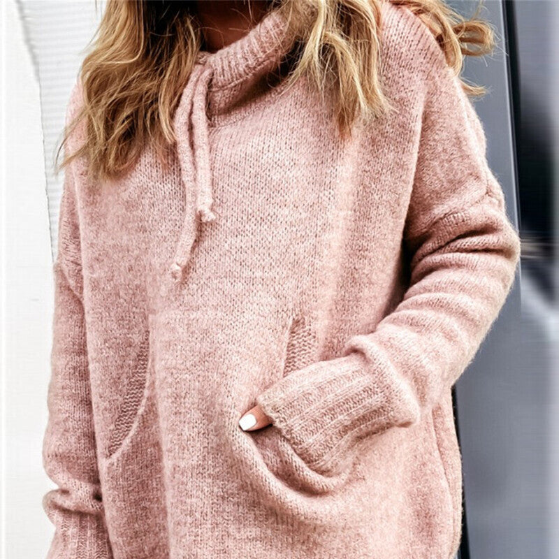 Damen lässiger Pullover mit Kapuze und strukturiertem Gewebe Krohn-e