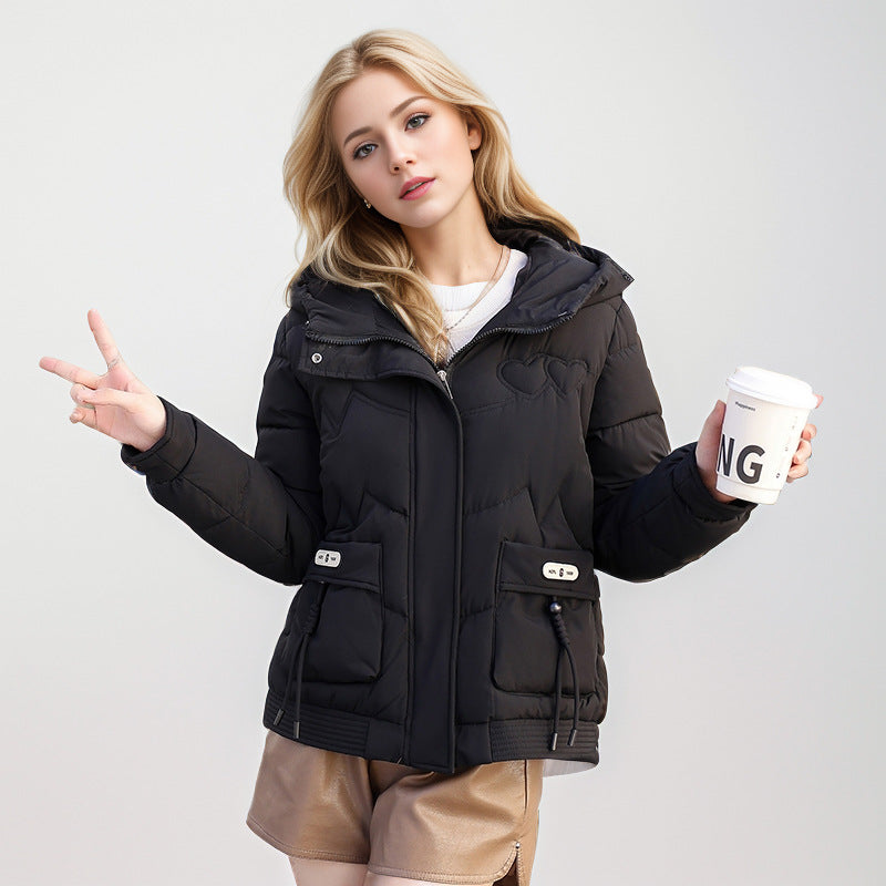Damen gesteppte Winterjacke mit verstellbarem Kapuzenkragen und funktionalen Seitentaschen Krohn-e