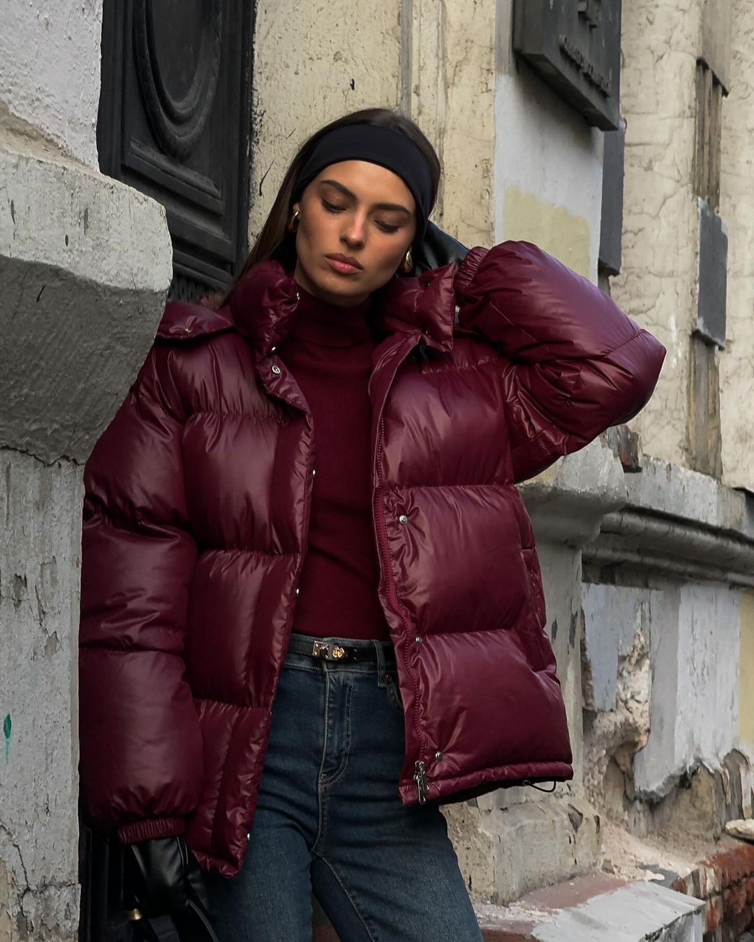 Damen Steppjacke mit voluminösem Schnitt und hohem Kragen Krohn-e
