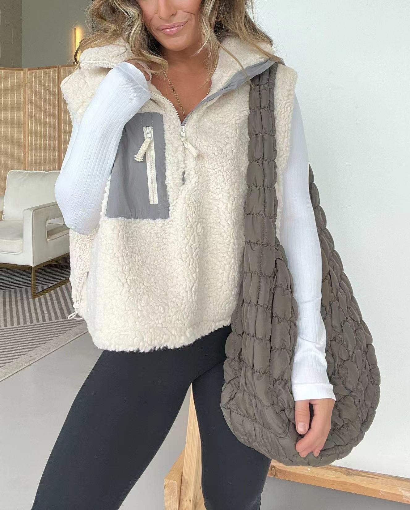 Damen gemütliche Fleece-Weste mit praktischem Reißverschluss Krohn-e