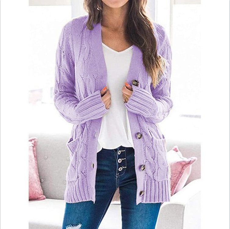 Damen Grobstrick-Cardigan mit aufwendigem Zopfmuster und praktischen Taschen Krohn-e