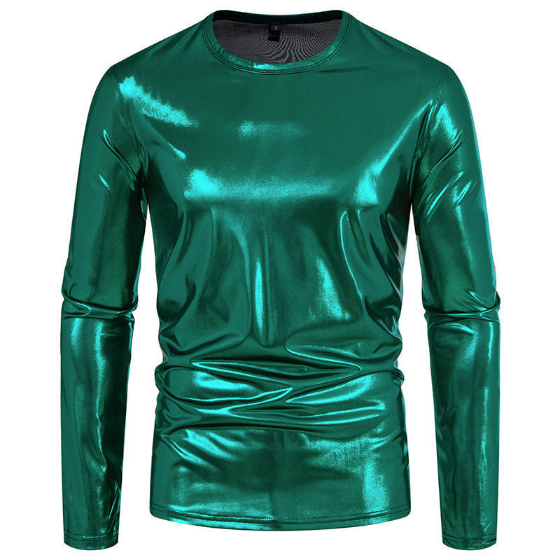 Herren langärmliges Shirt aus glänzendem Stretch-Stoff Krohn-e