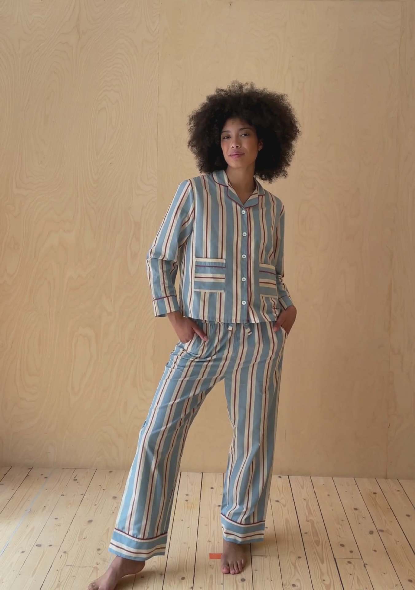 Damen Pyjama-Set mit modischem Streifenmuster Krohn-e