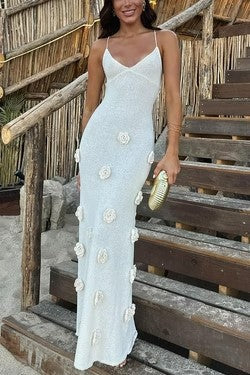 Fudus: Elegantes, rückenfreies, figurbetontes Maxikleid mit Bindedetail