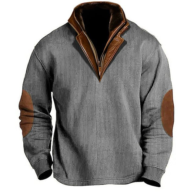 Herren Strickpullover mit details und hohem Kragen Krohn-e