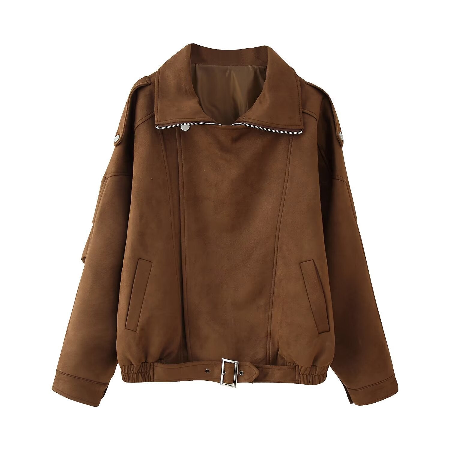 Damen Oversized Kunstjacke mit modischem Kragen Krohn-e