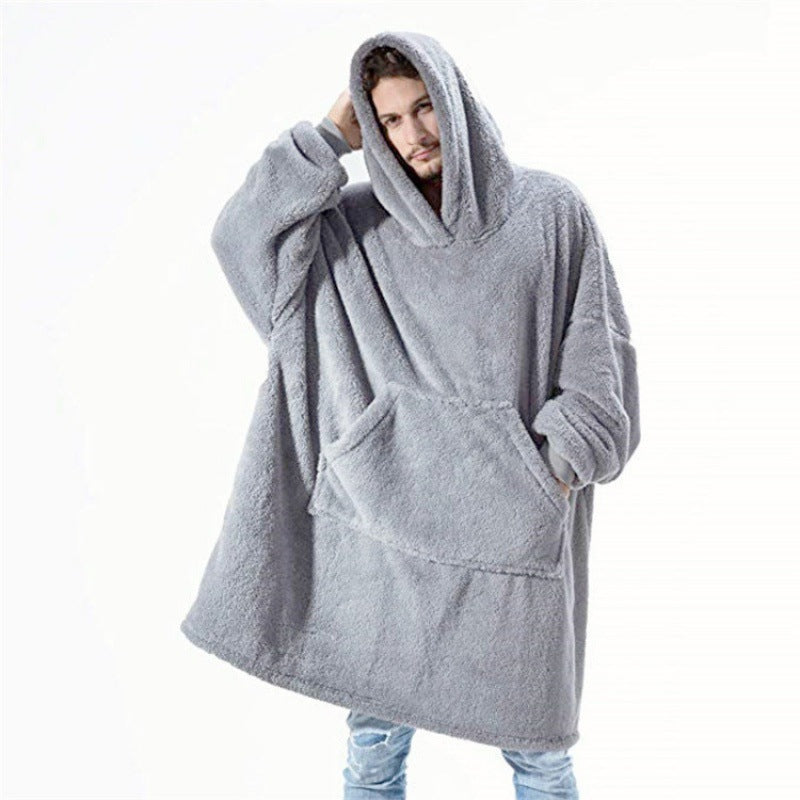 Damen oversize Fleece-Hoodie mit Kängurutasche und Kapuze Krohn-e