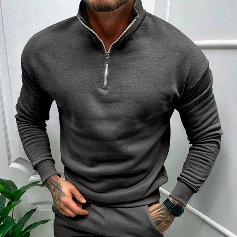 Herren eleganter Pullover mit Kragen und praktischem Reißverschluss Krohn-e