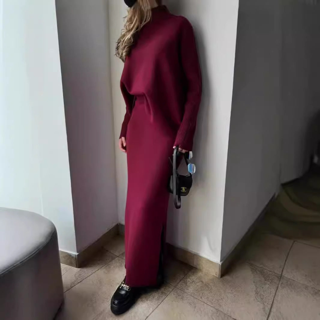Damen Elegant gestricktes Maxikleid mit lässigem Schnitt Krohn-e