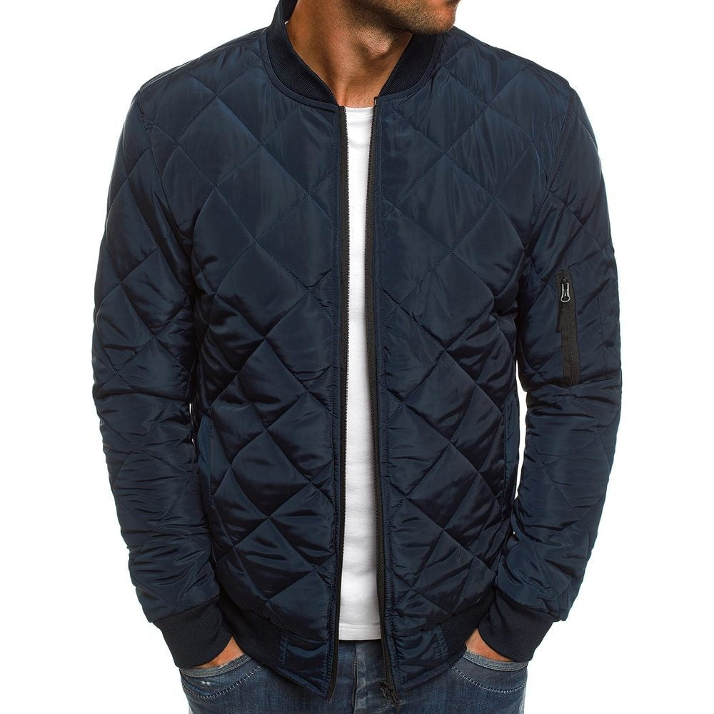 Herren gesteppte Übergangsjacke mit hohem Kragen und seitlichen Taschen Krohn-e