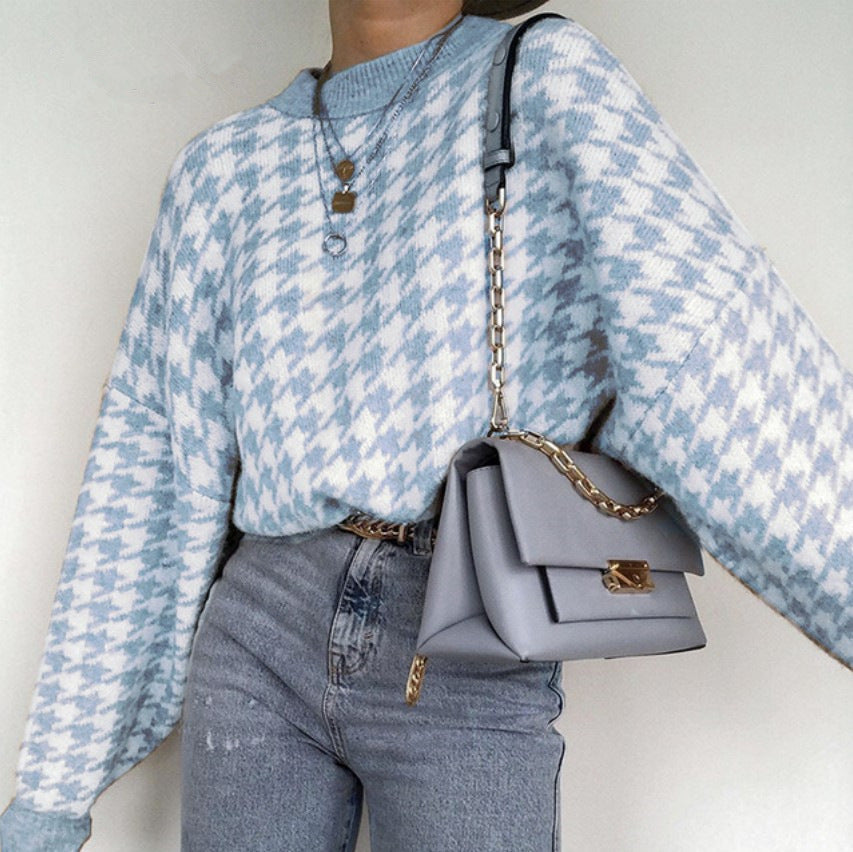 Damen lässiger Pullover mit Karomuster Krohn-e