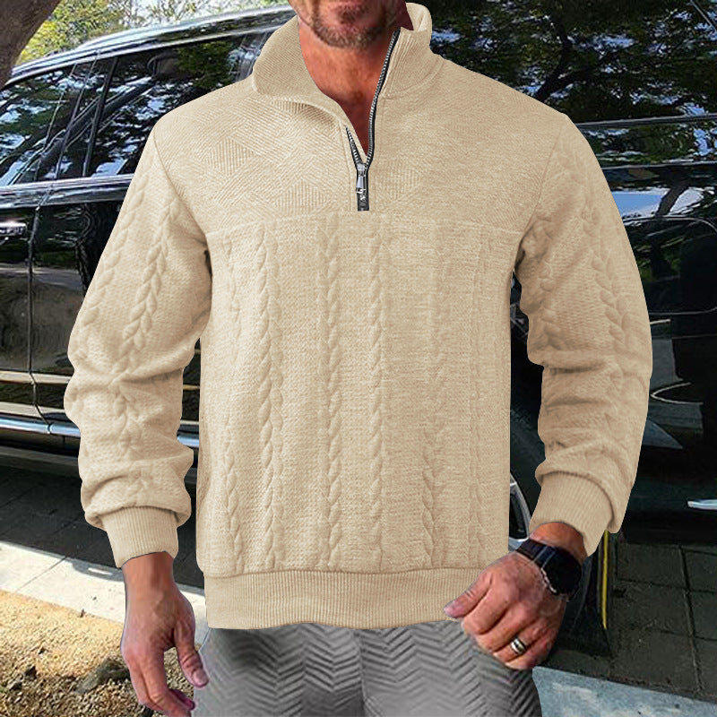 Herren Zip-Pullover mit strukturiertem Design Krohn-e