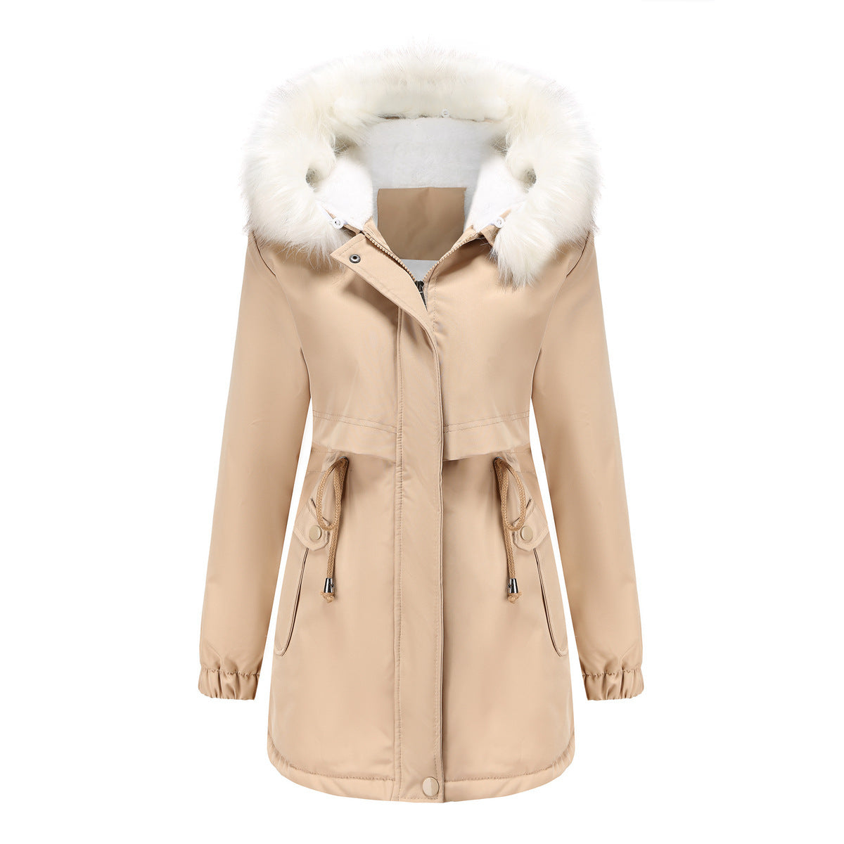 Damen modische Winterjacke mit abnehmbarem Fellkragen Krohn-e