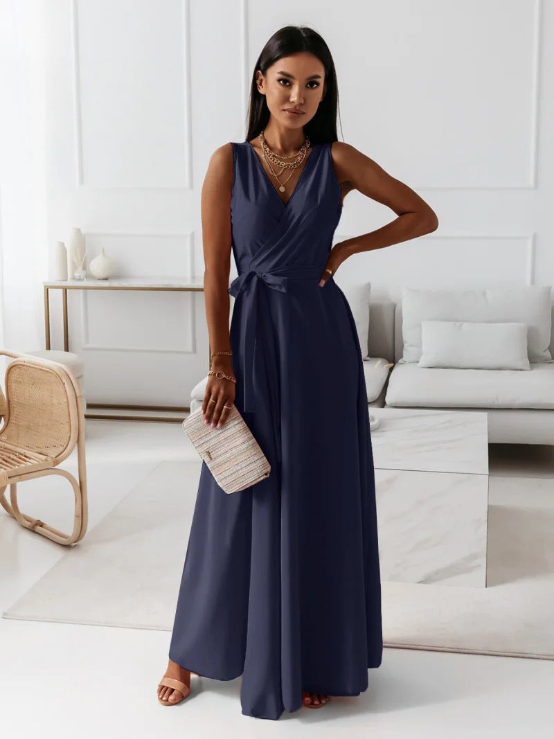 Damen elegantes Wickelkleid mit Taillengürtel Krohn-e