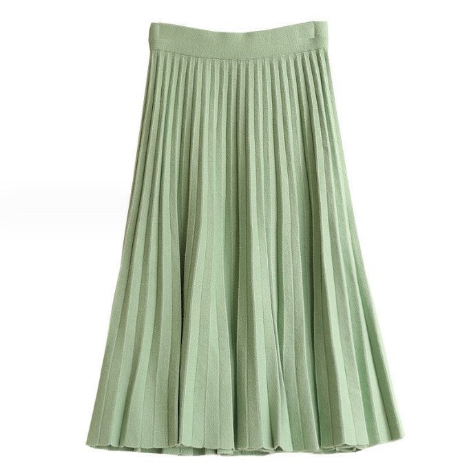 Damen Plissierter Maxi-Rock aus hochwertigem Strickstoff Krohn-e