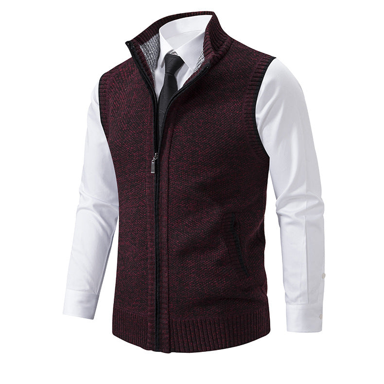Herren Strickweste mit Reißverschluss und strukturiertem Design Krohn-e