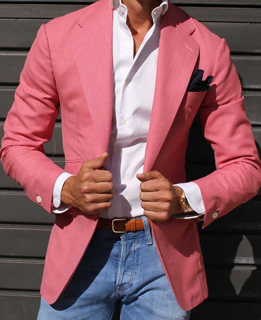 Herren Eleganter Leinenblazer mit modernem Schnitt und strukturiertem Gewebe Krohn-e