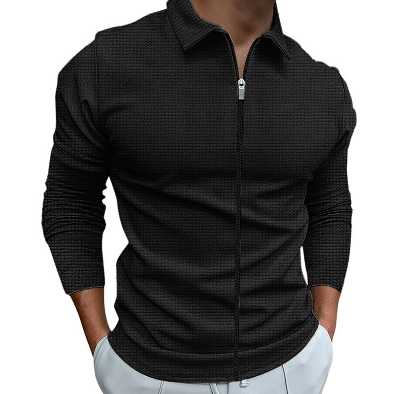 Herren Funktionspullover mit Reißverschluss und strukturiertem Design Krohn-e