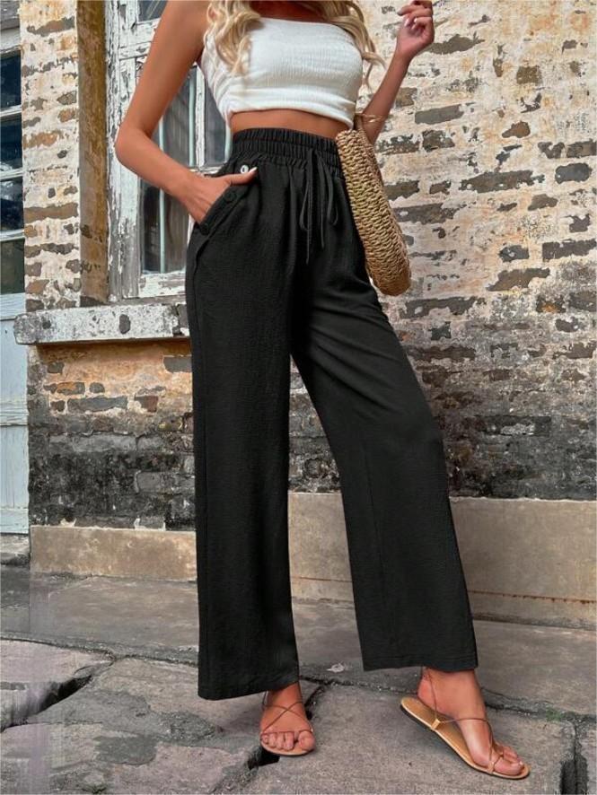 Damen Elegante Freizeit-Hosen mit elastischem Bund und seitlichen Taschen Krohn-e