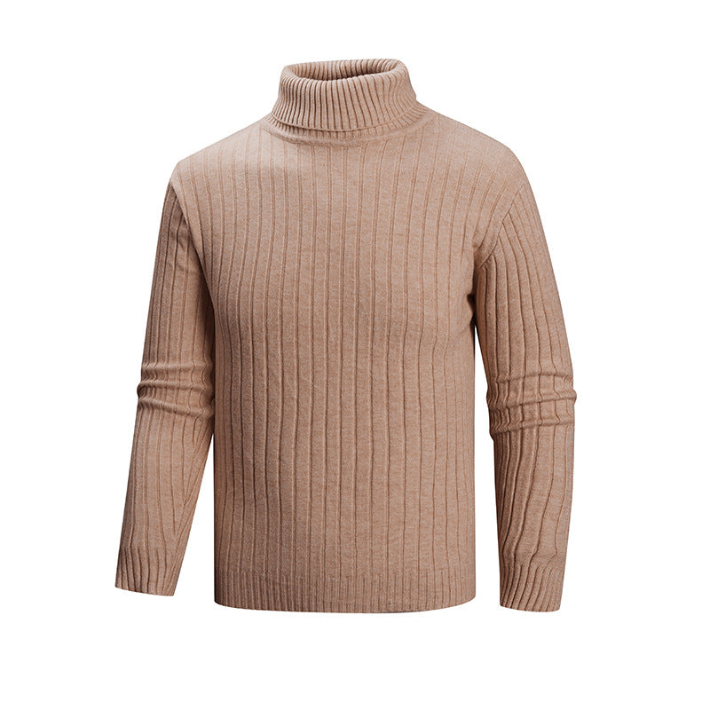 Herren eleganter Pullover mit hohem Kragen und feiner Rippenstruktur Krohn-e