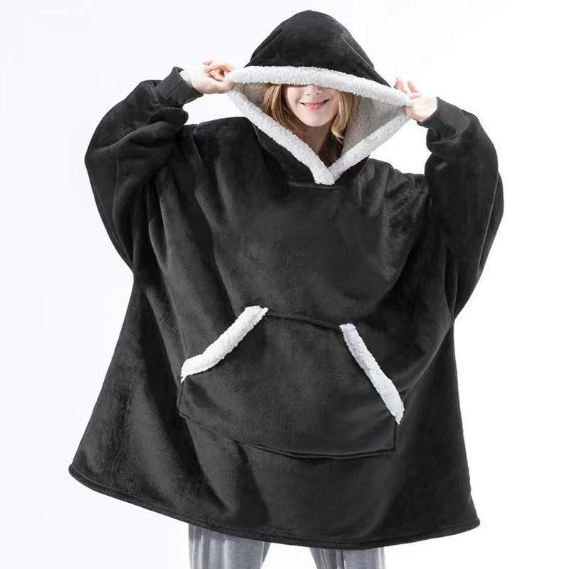 Damen Gemütlicher Hoodie-Poncho mit weichem Futter und praktischen Taschen Krohn-e