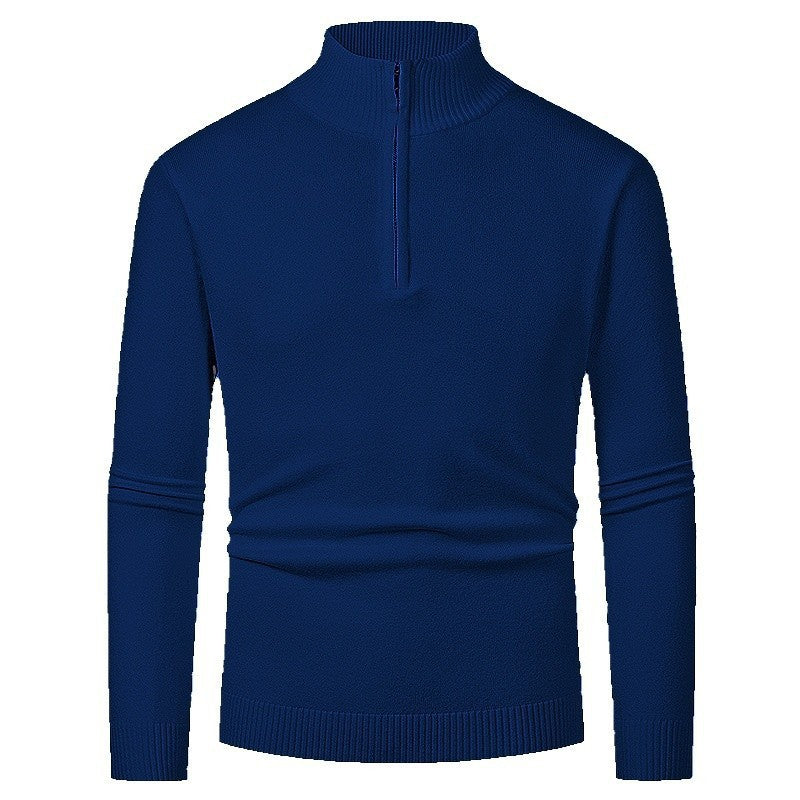 Herren Pullover mit halbem Reißverschluss und modernem Stehkragen Krohn-e