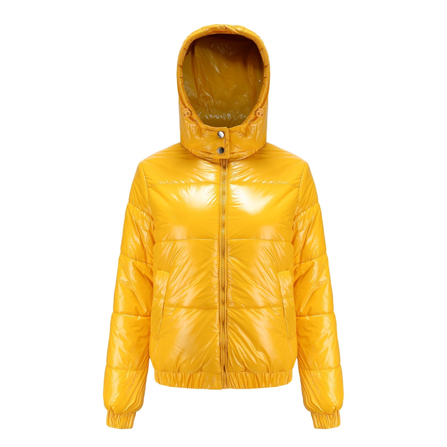 Damen Hochglänzende Steppjacke mit abnehmbarer Kapuze Krohn-e