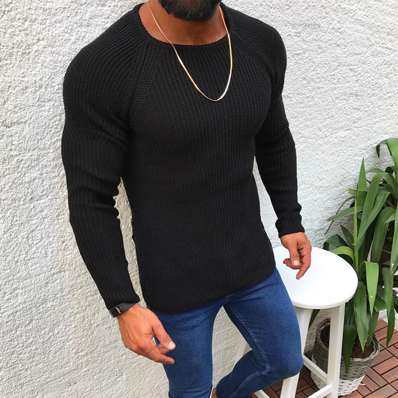 Herren Strickpullover mit strukturiertem Wabenmuster und engem Schnitt Krohn-e