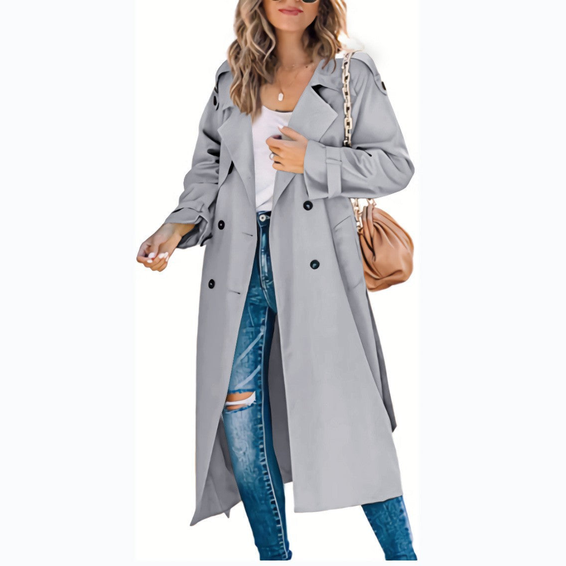 Damen modischer Trenchcoat mit übergroßem Schnitt und eleganten Details Krohn-e