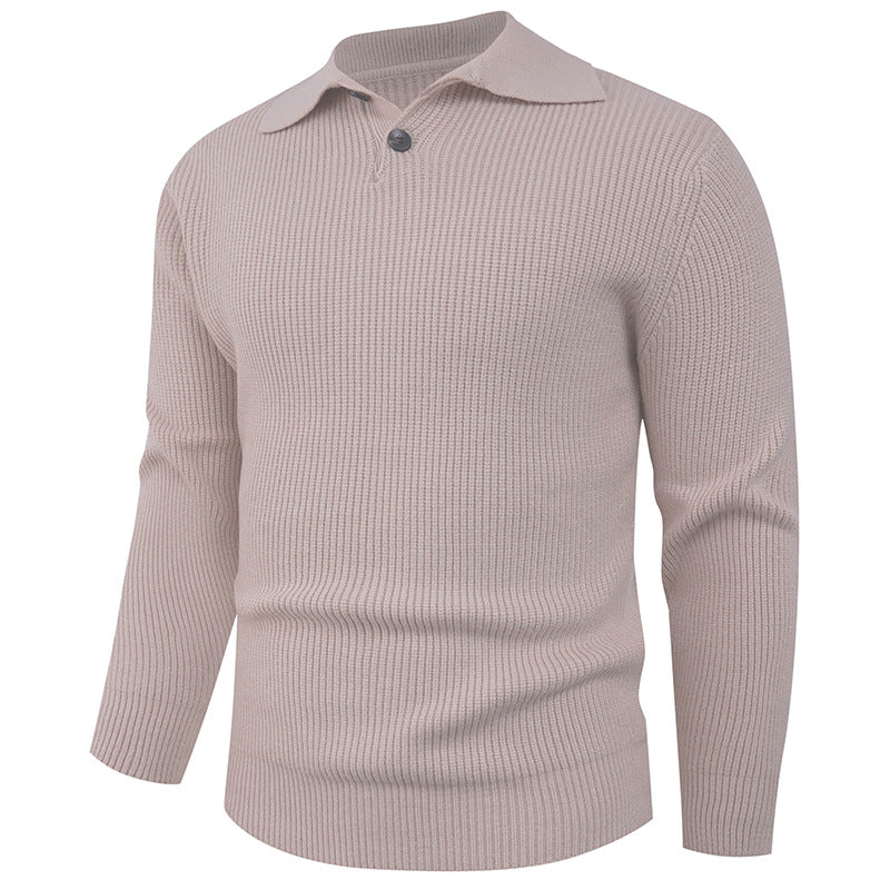 Herren Strickpullover mit modernem Polokragen und funktionalem Knopfverschluss Krohn-e