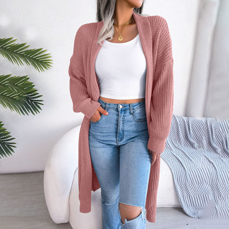 Krohn-e | Einfarbige Strickjacke für Elegante Outfits