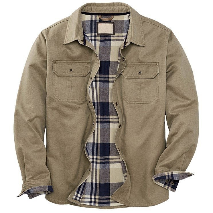 Herren Hemdjacke mit kariertem Innenfutter und praktischen Brusttaschen Krohn-e