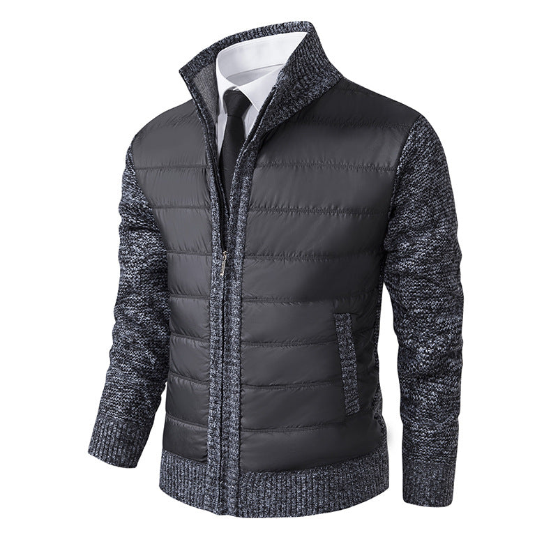Herren gefütterte Übergangsjacke mit hohem Kragen und strukturiertem Design Krohn-e
