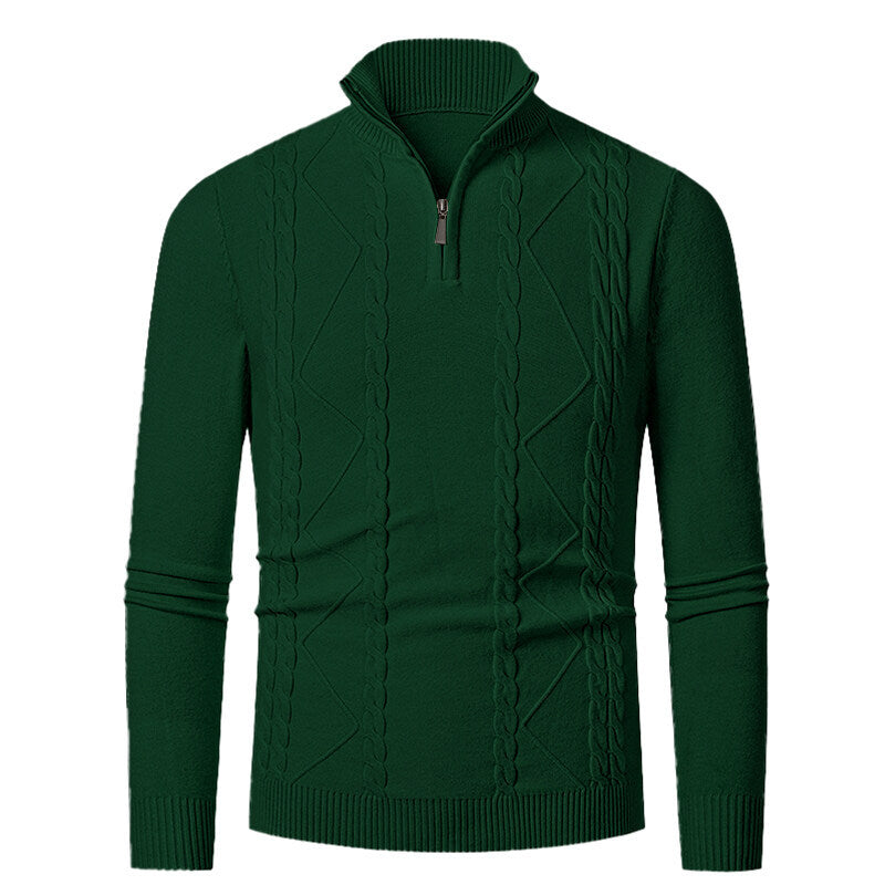Herren Strickpullover mit Stehkragen und Zopfmuster Krohn-e