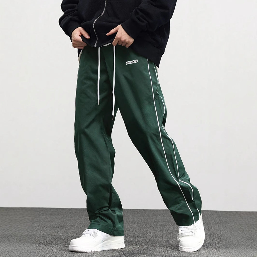 Herren Hochwertige Freizeithose mit verstellbarem Bund und seitlichen Streifen Krohn-e